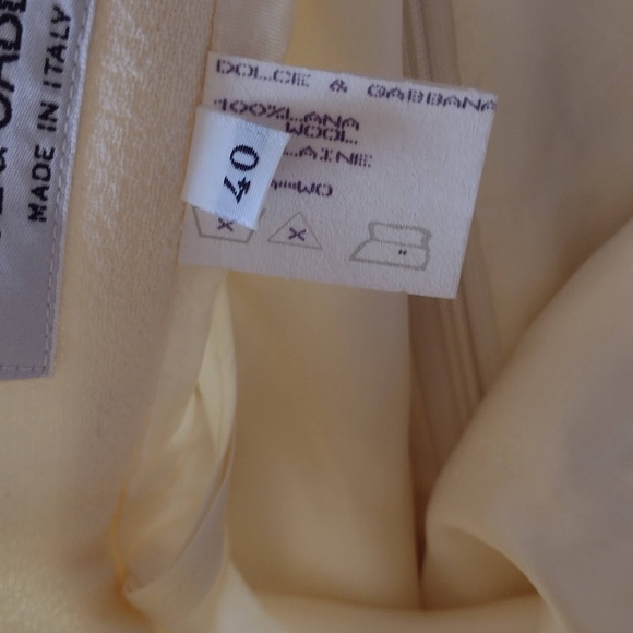 Dolce & Gabbana Cream Wool Crepe Pencil Skirt - Picture 6 of 9